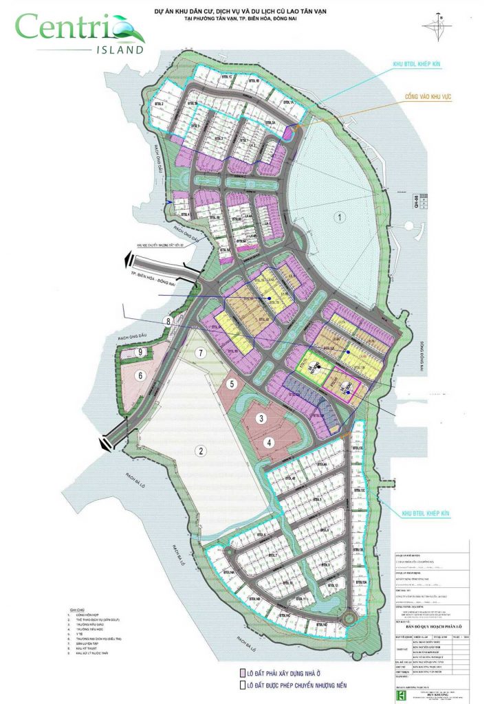 Mặt bằng dự án Centria Island - Đảo Kim Quy Đồng Nai