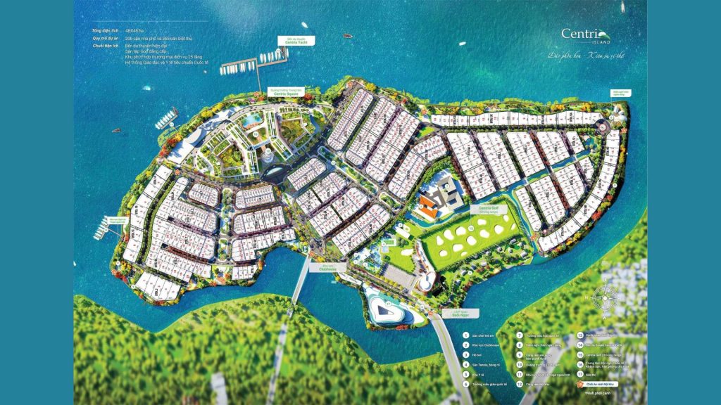 Mặt bằng tiện ích phân khu Centria Island - Đảo Kim Quy