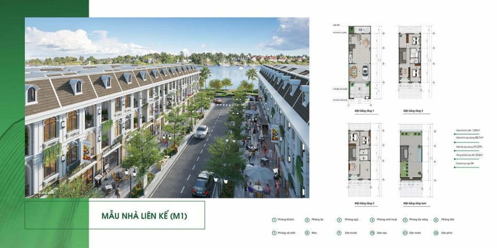 Quy cách xây dựng nhà phố liền kế Centria Island Tân Vạn - Đảo Kim Quy